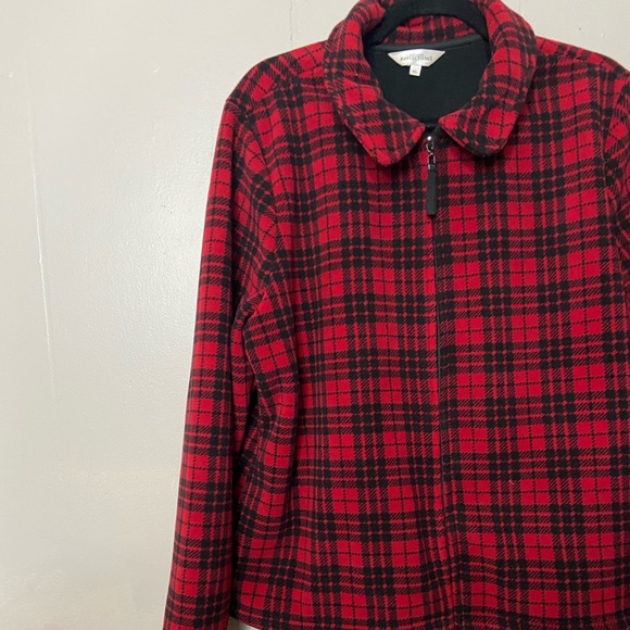 Northern Reflections Women’s Size XL Red Black Plaid Full Zip Sweater - Picture 3 of 6